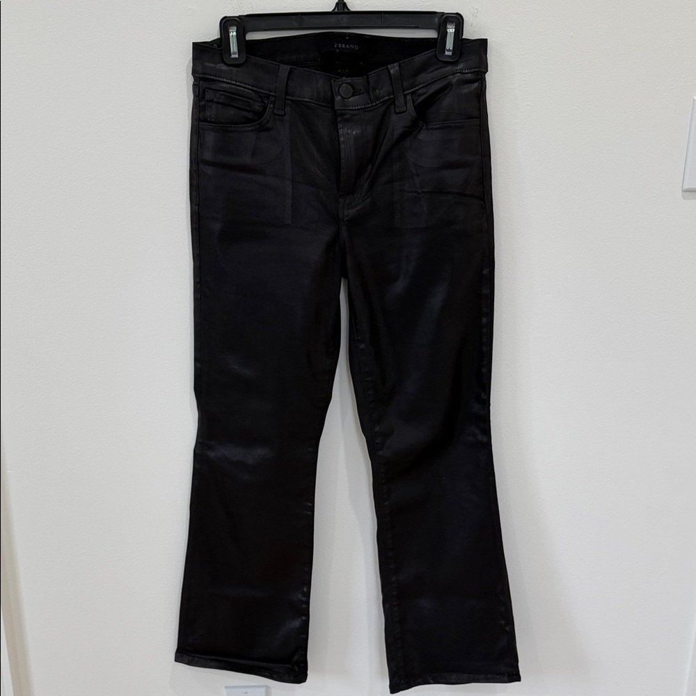 J Brand Black Waxed Leather Bootcut Women's Jeans
